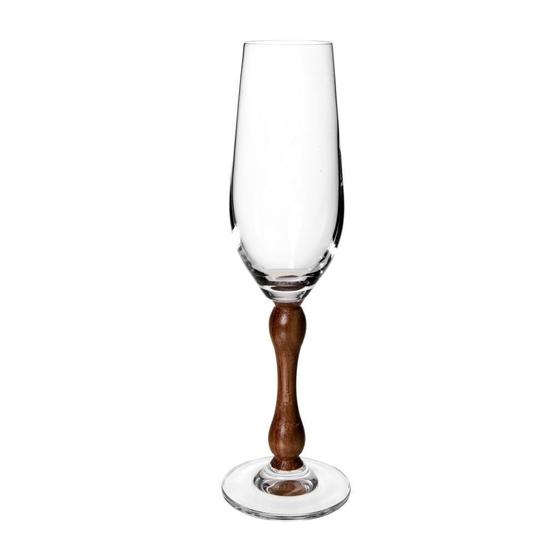 Imagem de Taça Espumante Wood 235ml Cristal Ecológico e Haste de Madeira Copa&Cia