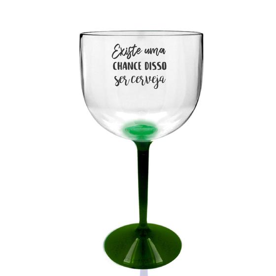 Imagem de Taça Gin Transparente Com Base Verde Personalizada Para Live