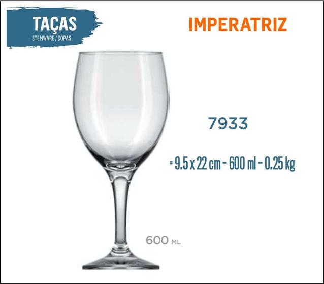 Imagem de Taça Imperatriz 600ml - Vinho Tinto Rosé Branco Água