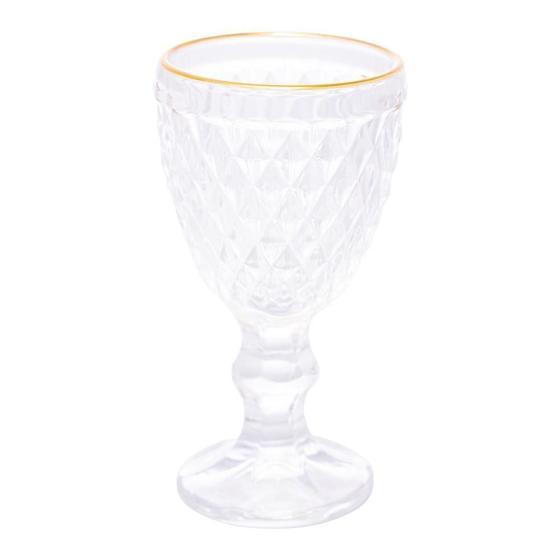 Imagem de Taça Licor Lyor Bico De Abacaxi Vidro Com Fio De Ouro 50Ml