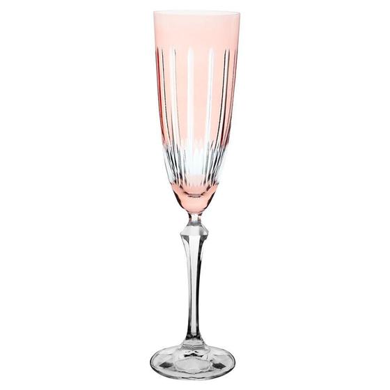 Imagem de Taca p/champanhe elizabeth lapidada em cristal 200ml rosa bohemia