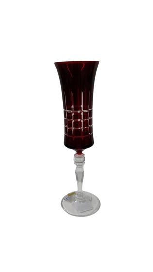 Imagem de Taça para Champanhe Grace Lapidada em Cristal Cor Vermelha 190ml - Bohemia