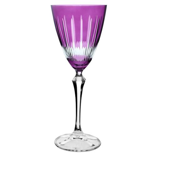 Imagem de Taca Para Vinho Tinto Elizabeth Lapidada Cristal Ecológico 250ml cor Violeta