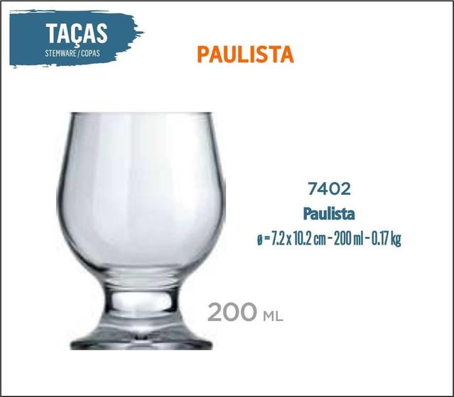 Imagem de Taça Paulista 200ml - Conjunto com 12 - Nadir Figueiredo