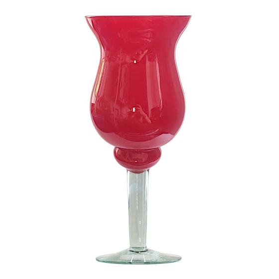 Imagem de Taça Vaso Vidro Vermelho Napoli Pequeno Ø15x34cm Decoração