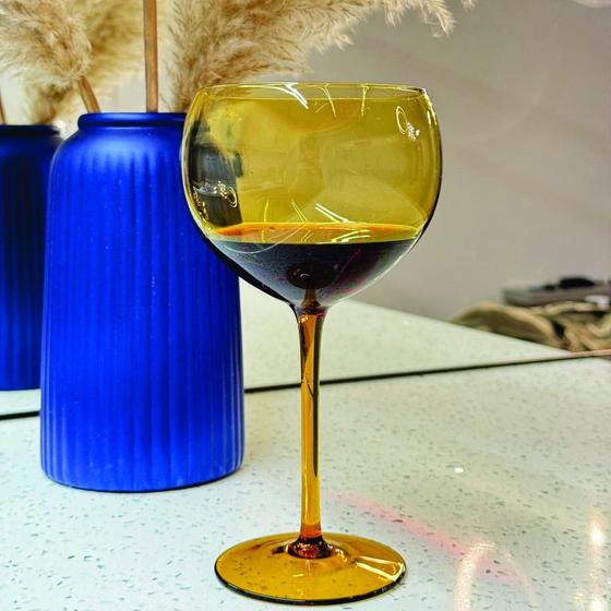 Imagem de Taça Vidro Vinho Âmbar 550ml cx c/4  ref 27376