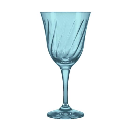 Imagem de Taça Vinho Água Lírio Âmbar Azul 365ml Nadir Figueiredo Decoração Allmix