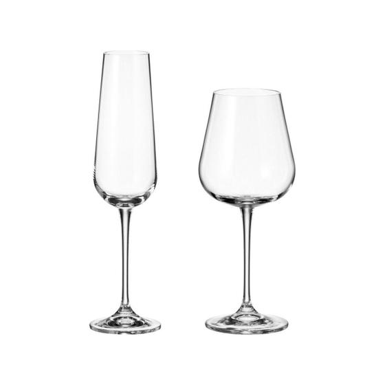 Imagem de Taças de Cristal Bohemia Para Champanhe e Vinho Branco Ardea 12 Peças