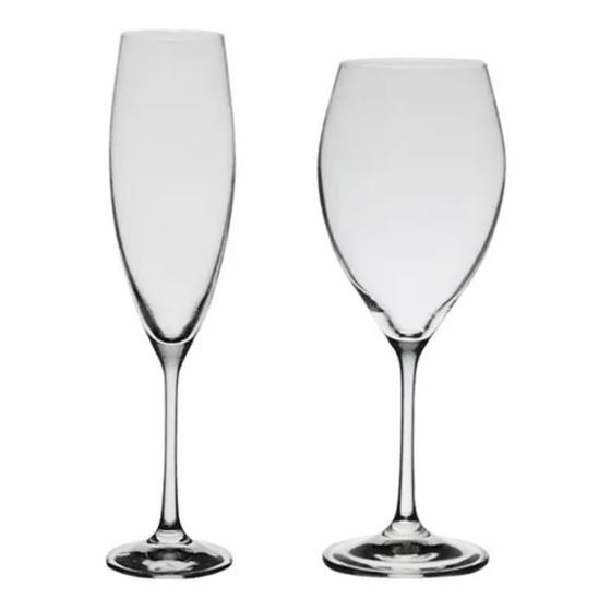 Imagem de Taças de Cristal Bohemia Para Champanhe e Vinho Tinto Sophia 12 Peças