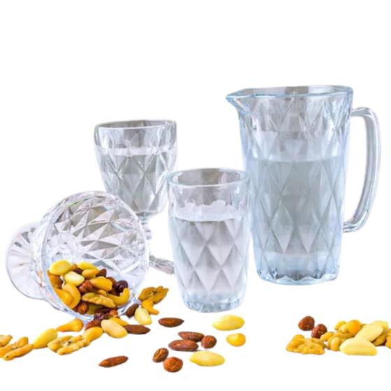 Imagem de Taças P/Sobremesa Moderna 335mL Transparente Diamante - 4 un