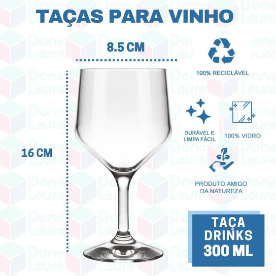 Infográfico técnico da taça com medidas de 16cm de altura e 8.5cm de diâmetro