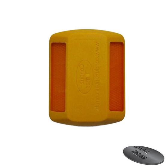 Imagem de TACHA SINALIZAÇÃO - CONDUZ - BI DIRECIONAL CORPO E REFLETIVOS AMARELOS - 100x79x22 MM