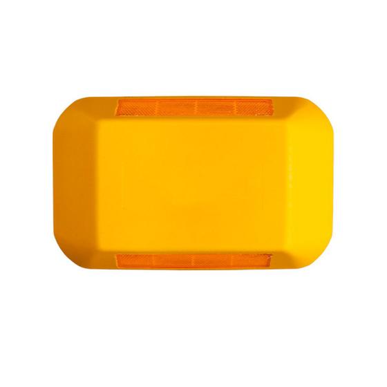 Imagem de Tachão Sinalização Trânsito Refletivo Bi Direcional Olho de Gato Amarelo 25x15x5cm