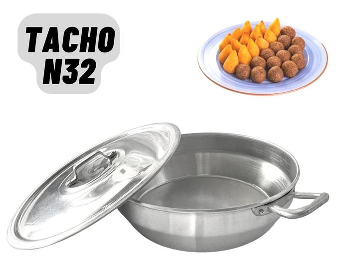 Imagem de Tacho Alumínio 5L ou 6,7L Com Tampa N30 ou N32 Frituras Batata Pastel Salgado Camarão Moqueca