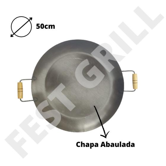 Imagem de Tacho Disco de Arado de Aço Chapa com Cabo Madeira 50cm Tamanho GG
