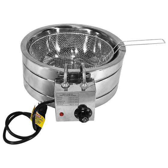 Imagem de Tacho Fritura Fritadeira Elétrica 8 Litros Aço Inox 3000W