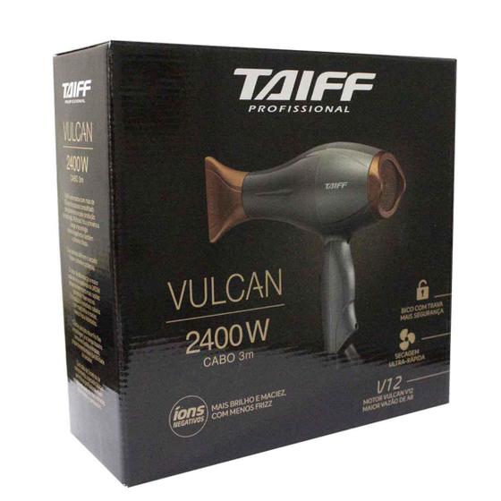 Imagem de Taiff Vulcan Secador Prof. 2400W 220V + Difusor Curves.