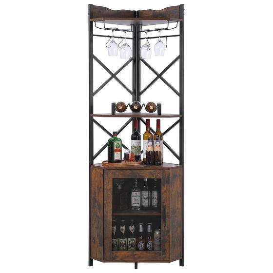 Imagem de Takywep Bar de Canto 5 Andares com Porta-Vinhos e Vidros Preto