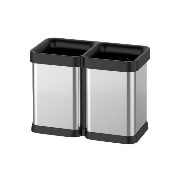 Imagem de Takywep Lixeira Dupla de Aço Inox 40L com Compartimento para Reciclagem