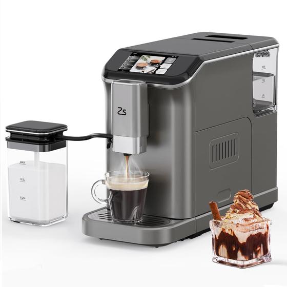 Imagem de Takywep Máquina de Espresso Automática 20-Bar com Moedor e Espumador de Leite (Prata)