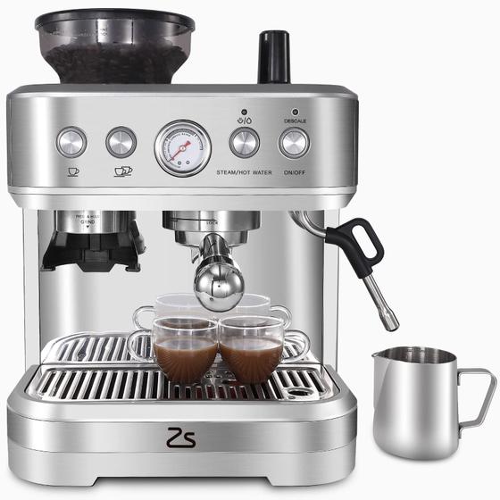 Imagem de Takywep Máquina de Espresso com Moedor 15 Bar Prata