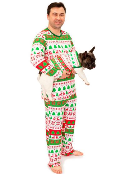 Imagem de Tal Pai Tal Pet Pijama Masculino Longo e Roupa Pet Natal Alegria