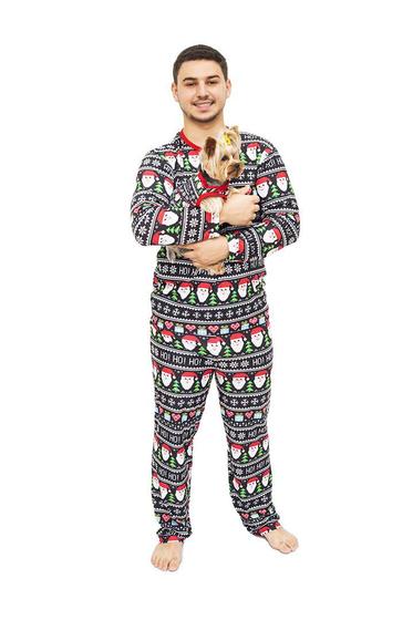 Imagem de Tal Pai Tal Pet Pijama Masculino Longo e Roupa Pet Natal Black