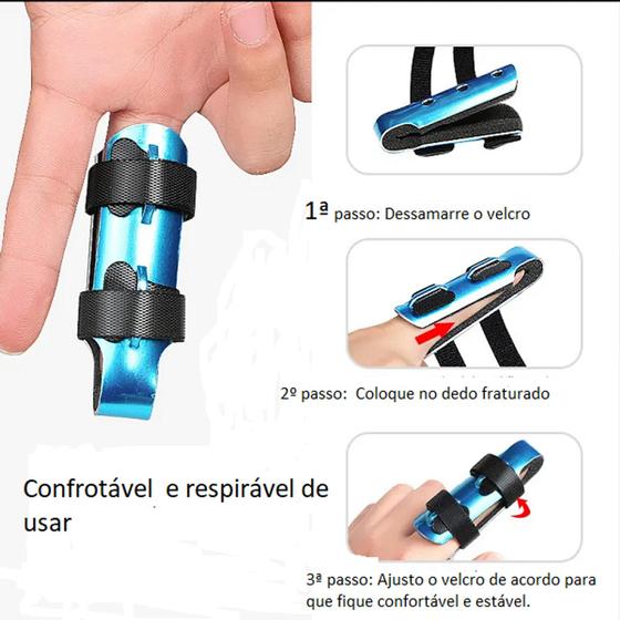 Imagem de Tala De Dedo Proteção Fraturas Dor Lesão Ajustável