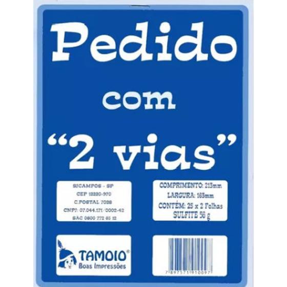 Imagem de Talão de Pedido 2 vias Grande (21,3 x 16,3cm) 5 Talões