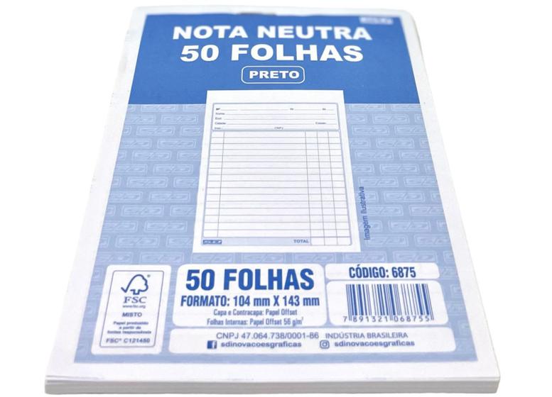 Imagem de Talão Nota Neutra 1/36 50 Fls Pct C/ 10 São Domingos