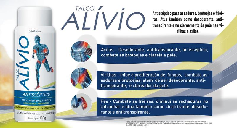 Imagem de Talco Alivio Antisséptico Desodorante Antitranspirante
