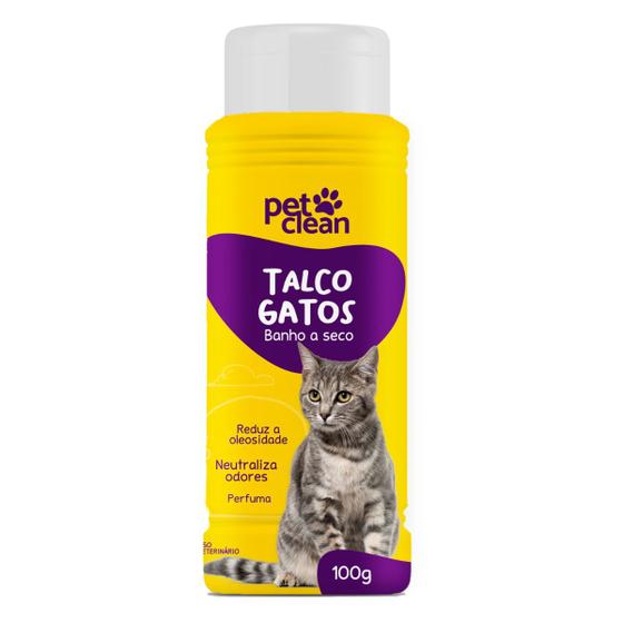 Imagem de Talco Banho a Seco Gato Pet Clean 100g para Cães 