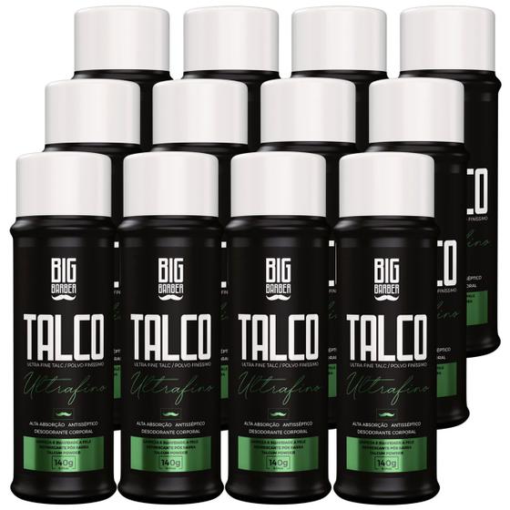 Imagem de Talco Pó Ultrafino Big Barber 140g Profissional Caixa Com 12 Unidades