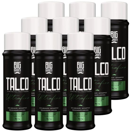 Imagem de Talco Pó Ultrafino Big Barber 140g Profissional Caixa Com 9 Unidades