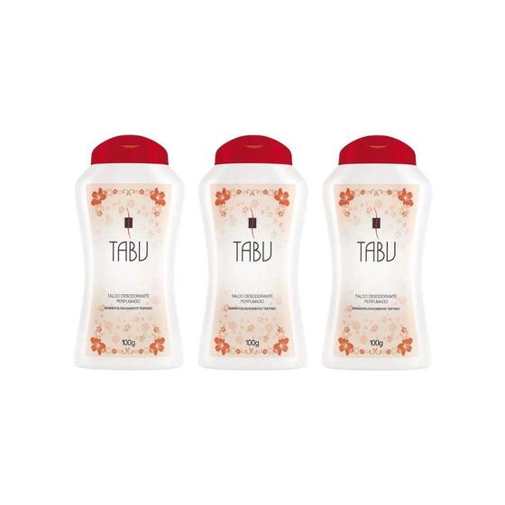 Imagem de Talco Tabu 100G Tradicional - Kit Com 3Un