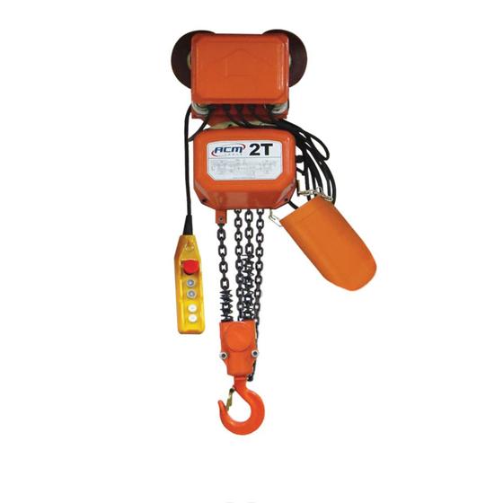 Imagem de Talha Elétrica  2 Ton X 6m Troley Elétrico 220v Tect2000/6 Acm Tools