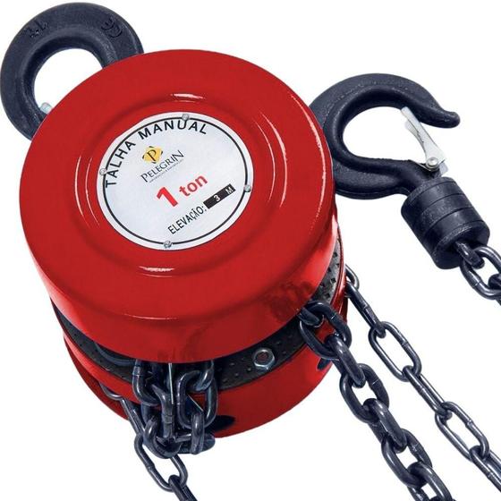 Talha Manual de Corrente Pelegrin PEL-3M1T Vermelha Menor preço em Talha Manual de Corrente Pelegrin PEL-3M1T Vermelha