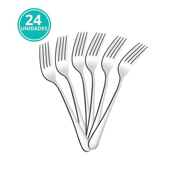 Talher Conjunto Jogo 24 Peças Inox Luxo Garfo Faca Colher Menor preço em Talher Conjunto Jogo 24 Peças Inox Luxo Garfo Faca Colher