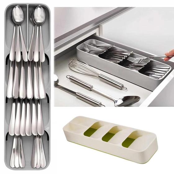 Imagem de talheres gaveta organizador colher garfo caixa de armazenamento recipiente plástico plateau faca bloco titular cozinha f