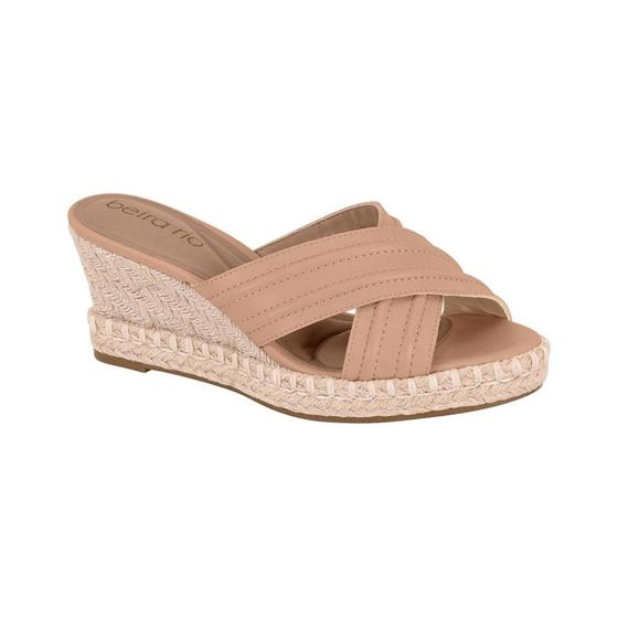 Tamanco Beira Rio Conforto Salto Tramado Anabela Meia Pata