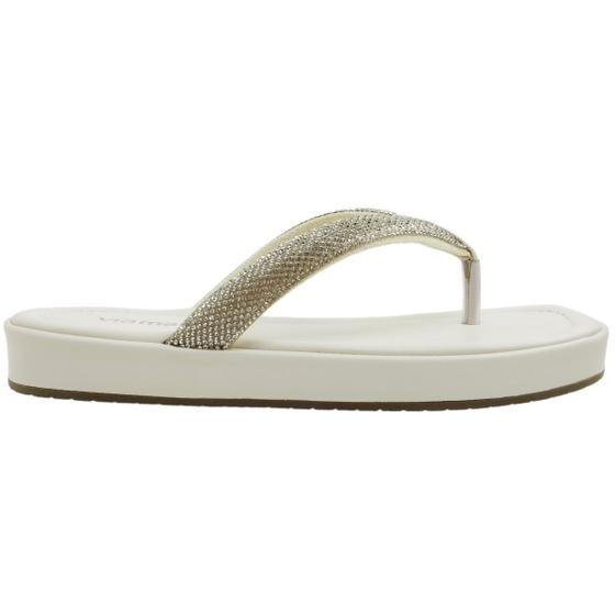 Imagem de Tamanco Dedo Feminino Casual Dia a Dia FlatForm com Strass Via Marte 178-001