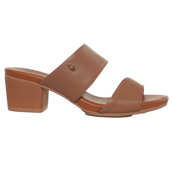 Imagem de Tamanco Feminino Couro Tresse Camel Usaflex AE3201