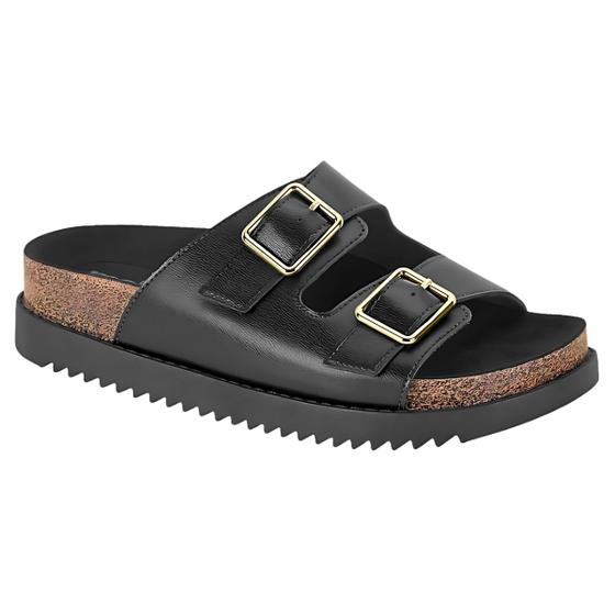 Imagem de Tamanco Feminino Moleca Papete Fivela Conforto Chinelo Preto