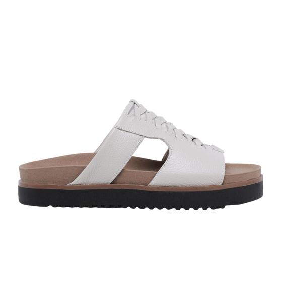 Imagem de Tamancos Feminino Plataforma Anti Stress Couro Sola Canoa Creme