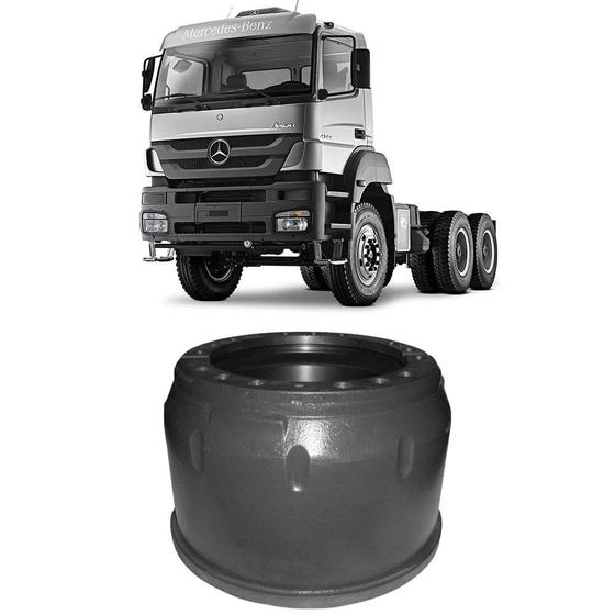 Imagem de Tambor Freio Mercedes Benz Axor 4144 4140 3344 3340 2831 Traseiro Sem Cubo 10 Furos Frum 93581P