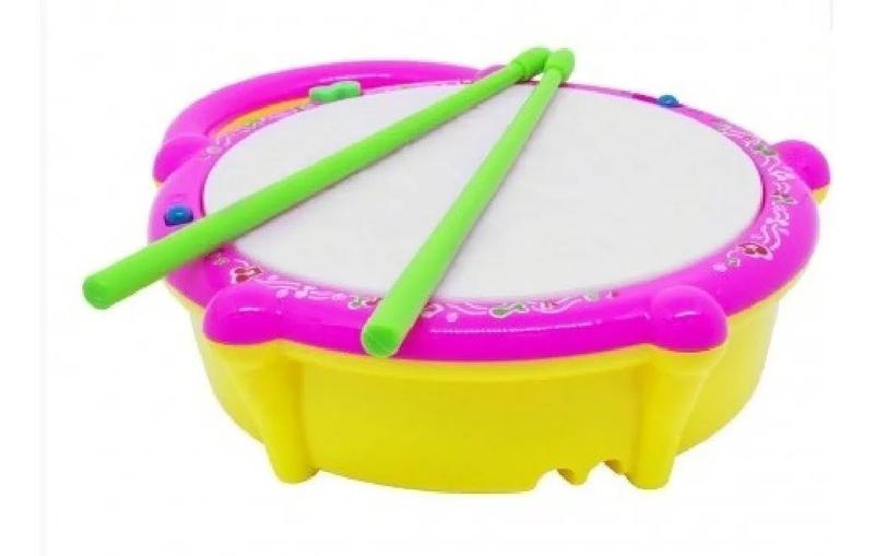 Tambor Musical Infantil Flash Drum C/ Luz E Som - DM TOYS - Bateria ...