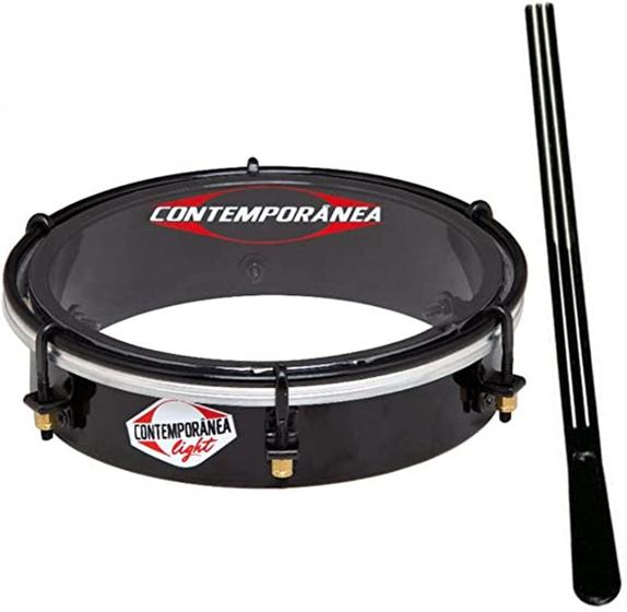 Tamborim Contemporânea 6" Aro ABS / Preto / Pele Transparente