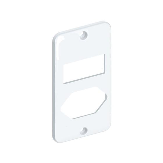Imagem de Tampa 1 Tecla + Tomada Hexagonal Condulete Branco 1/2 e 3/4