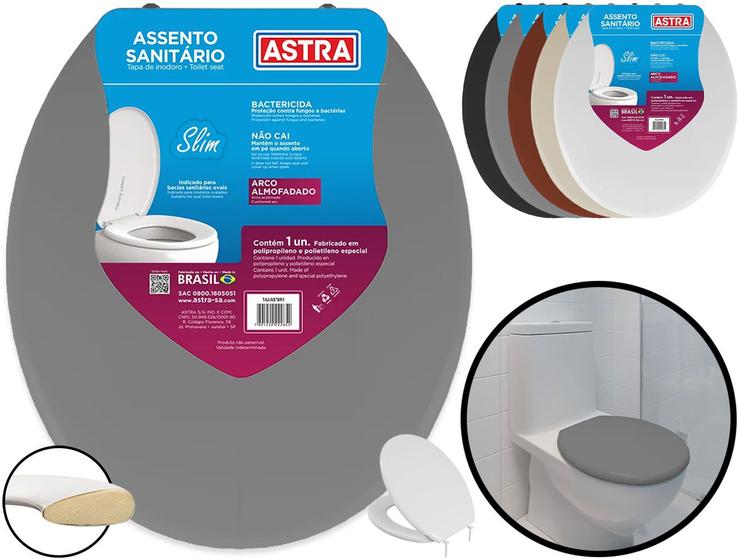 Tampa Assento Privada Vaso Sanitário Oval Slim Almofadado Universal Astra é boa?
