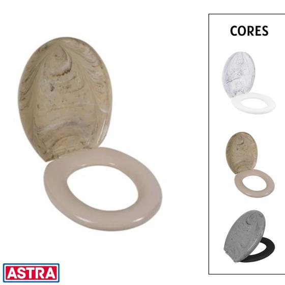 Tampa Assento Vaso Sanitário Oval Universal Marmorizados Astra Menor preço em Tampa Assento Vaso Sanitário Oval Universal Marmorizados Astra